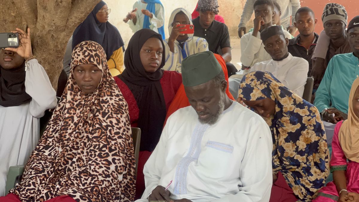 The founder at a conference