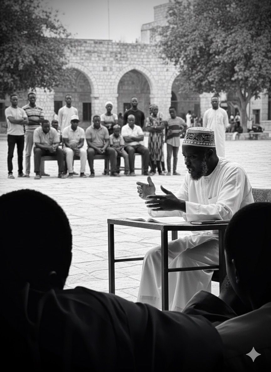 Founder teaching outdoors